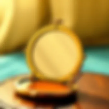 Vintage Charm: A Stylish Compact Mirror Stylish compact mirror in a vintage style