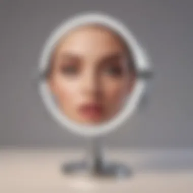 Adjustable Lighting Settings for Perfect Illumination Close-up of adjustable lighting settings on a tri-fold makeup mirror