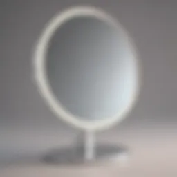 Elegant tri-fold lighted makeup mirror showcasing its sleek design