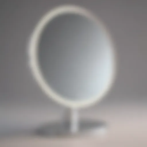 Elegant tri-fold lighted makeup mirror showcasing its sleek design
