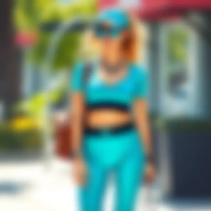 Chic Styling of Turquoise Workout Gear Stylish combination of turquoise workout gear with trendy accessories