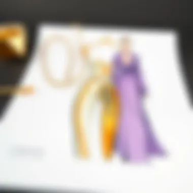 Fashion Design Mockup Fashion design mockup featuring gold self-adhesive contact paper