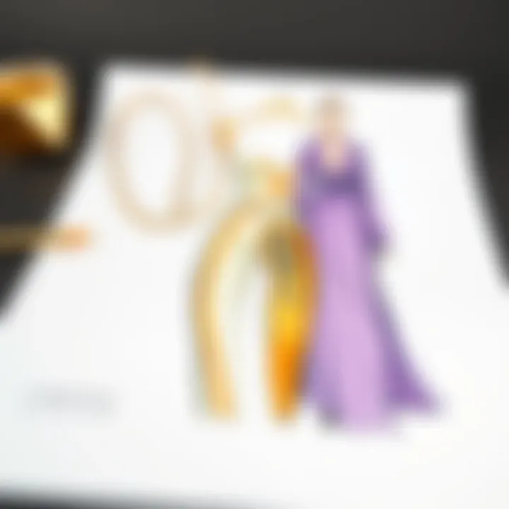 Fashion Design Mockup Fashion design mockup featuring gold self-adhesive contact paper