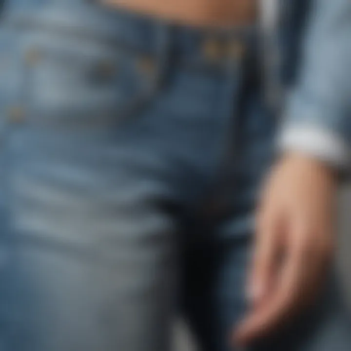 Demonstration of proper care techniques for light wash jeans