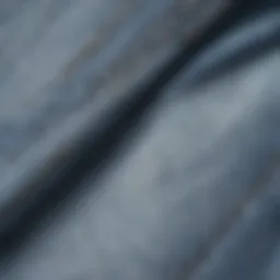 Close-up of light wash denim fabric showcasing texture