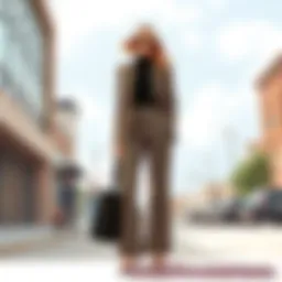 Elegant ensemble featuring tweed wide leg pants