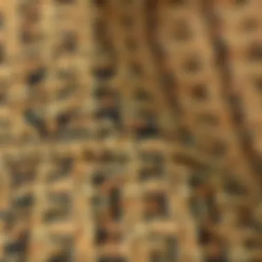 Close-up of tweed fabric texture and patterns