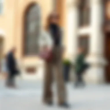 Fashionable outfit pairing with tweed wide leg pants