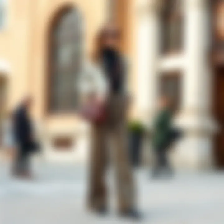 Fashionable outfit pairing with tweed wide leg pants