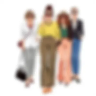 Stylish Ensemble with Accessories Fashionable ensemble featuring wide leg slacks and accessories