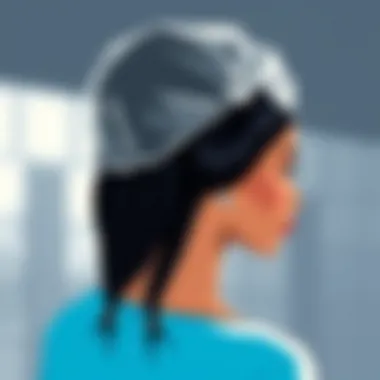 Stylish Large Shower Cap for Braids A stylish large shower cap designed for braided hairstyles