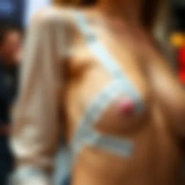 Versatile application of body tape on a stylish garment