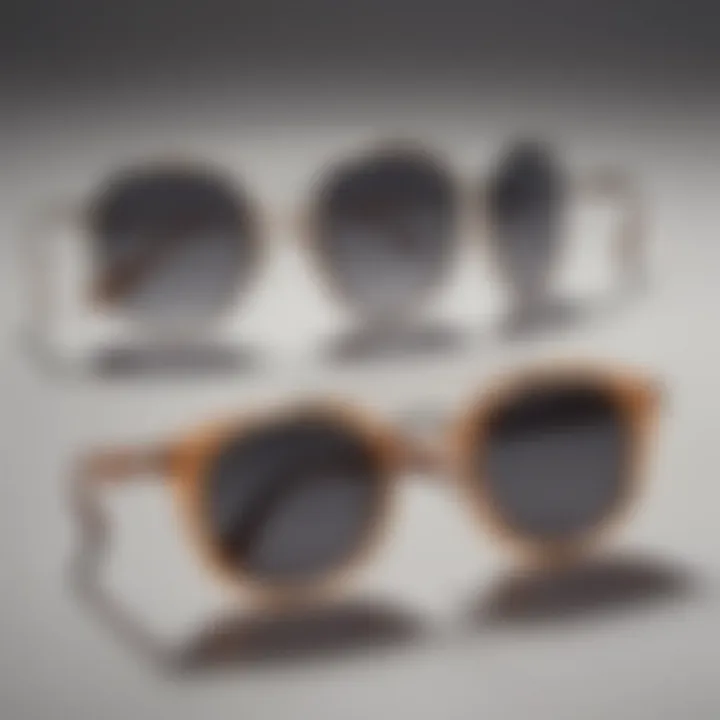 Historical timeline illustrating the evolution of sunglasses over decades