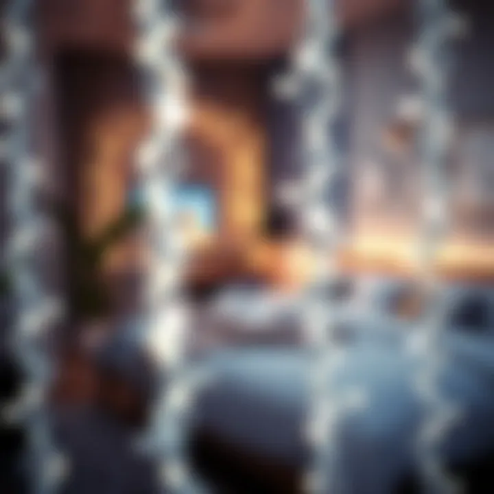 Cozy Ambient Effect of Waterfall Lights Ambient lighting effect created by waterfall lights in a cozy setting