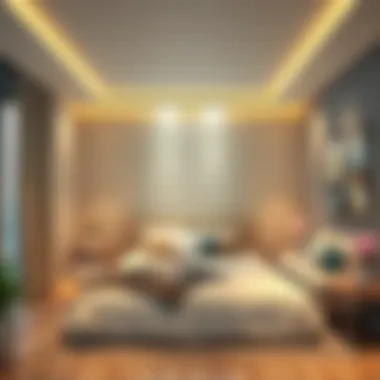 Innovative Bedroom Design with Waterfall Lights Innovative bedroom design showcasing waterfall lights as a focal point