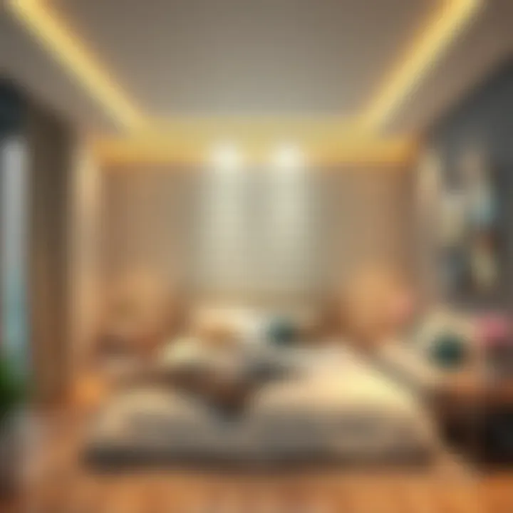 Innovative Bedroom Design with Waterfall Lights Innovative bedroom design showcasing waterfall lights as a focal point