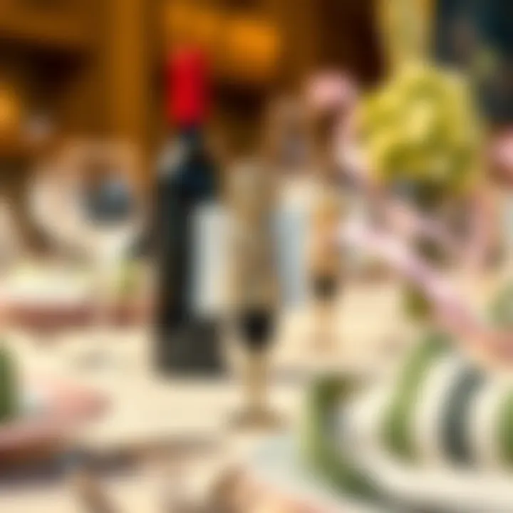 Elegant Wine Stopper Favor Presentation Elegant wine stopper favor displayed on a beautifully set table