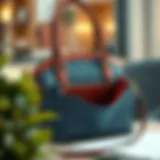 Elegant handbag showcasing multiple compartments for organization