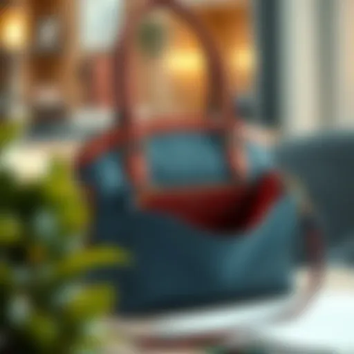 Elegant handbag showcasing multiple compartments for organization