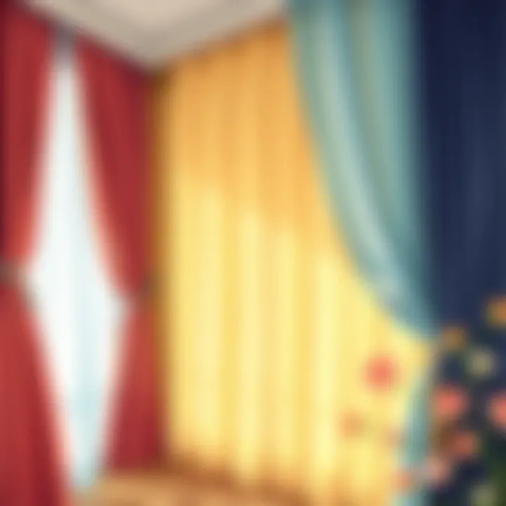 Color palette selection for festive curtains displayed