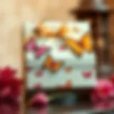 Elegant gift box featuring vibrant butterfly designs
