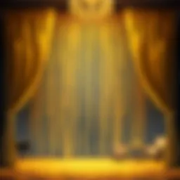 Elegant gold streamer curtains transforming a festive space