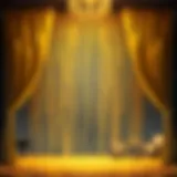 Transformative Nature of Gold Streamer Curtains Elegant gold streamer curtains transforming a festive space