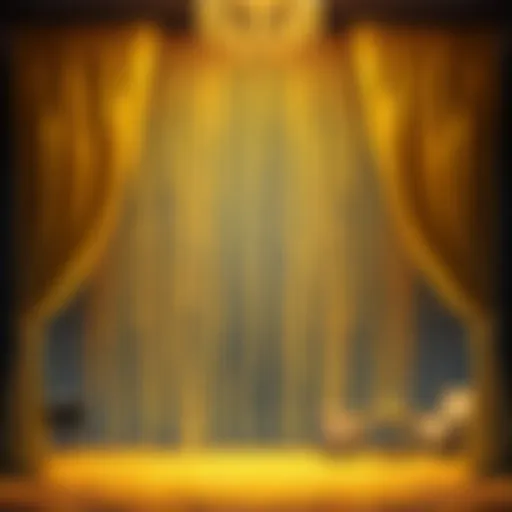 Transformative Nature of Gold Streamer Curtains Elegant gold streamer curtains transforming a festive space