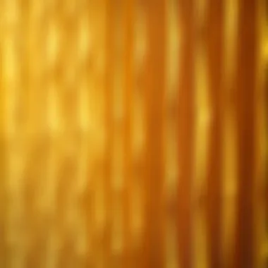 Material Insights of Gold Streamer Curtains Close-up of material showcasing the luster of gold streamers