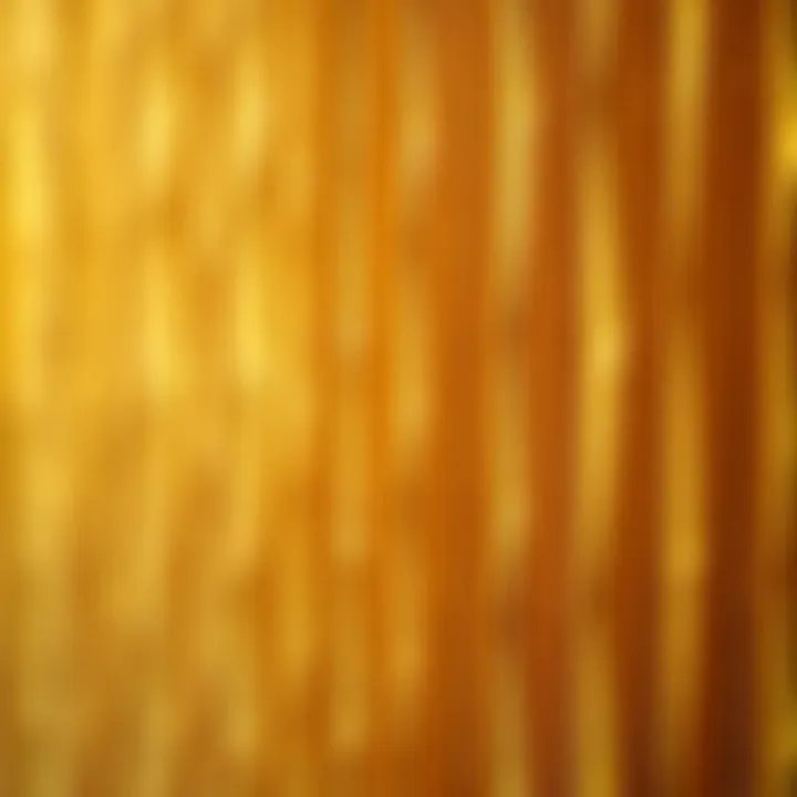 Material Insights of Gold Streamer Curtains Close-up of material showcasing the luster of gold streamers