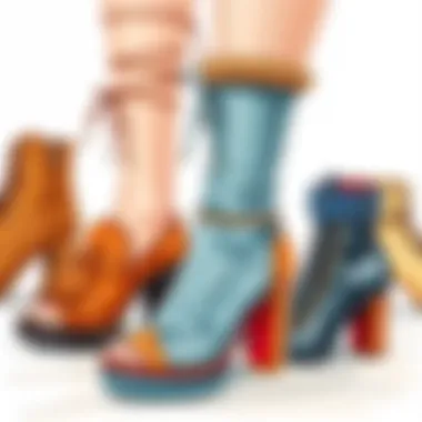 Current Trends in Hairstylist Footwear A collection of trendy hairstylist shoes showcasing various designs