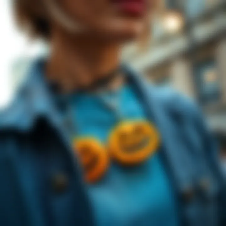 A stylish individual showcasing a Halloween keychain as part of their seasonal outfit, capturing the essence of festive expression.