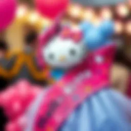 A vibrant Hello Kitty birthday sash adorned with colorful designs.