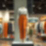 Stylish high-waisted slacks on a mannequin