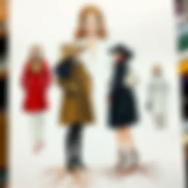 Tracing the Roots: The Historical Evolution of Wool Coats Historical evolution of wool coats illustrated through fashion sketches