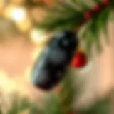 Festive holiday nail art stickers design featuring snowflakes and ornaments