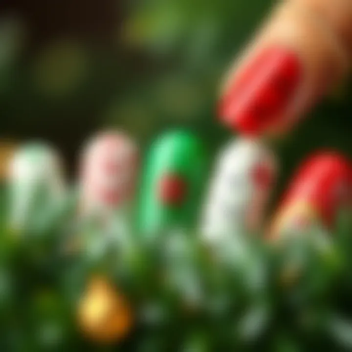 Trendy Holiday Nail Art Stickers Collection Trendy collection of holiday nail art stickers showcasing various patterns