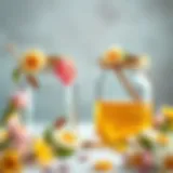 Charming Honey Jars for Favors Elegant honey jars adorned with floral decorations