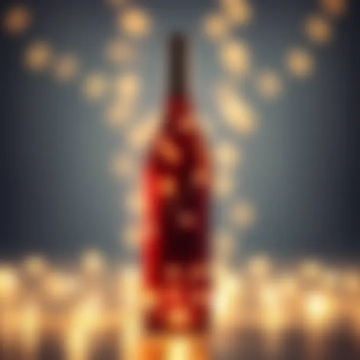 Elegant Wine Bottle Fairy Lights A beautifully lit wine bottle adorned with fairy lights, showcasing a warm glow.