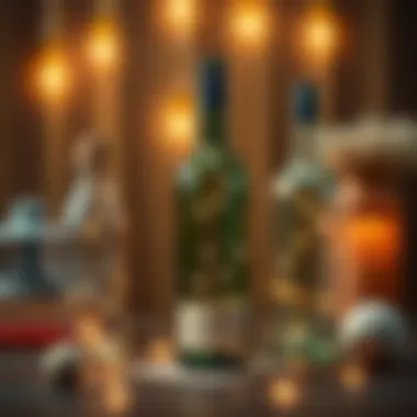 DIY Wine Bottle Lighting Inspiration A creative DIY setup with various materials for transforming wine bottles into light fixtures.