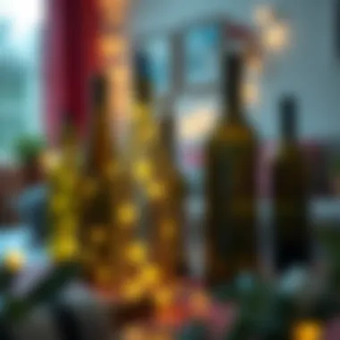 Cozy Ambiance with Wine Bottle Lights A cozy atmosphere created by multiple wine bottle fairy lights arranged in a home setting.