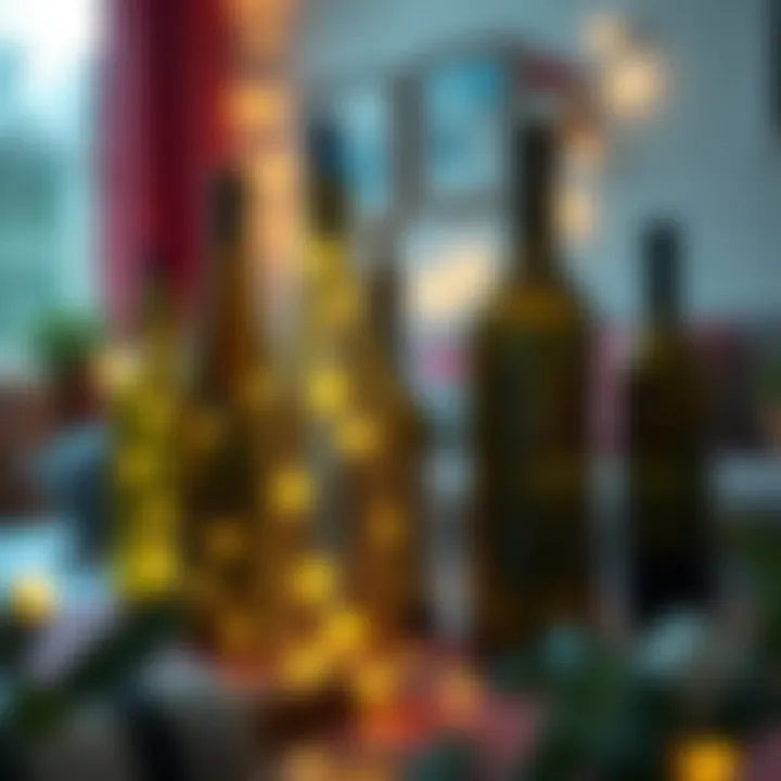 Cozy Ambiance with Wine Bottle Lights A cozy atmosphere created by multiple wine bottle fairy lights arranged in a home setting.