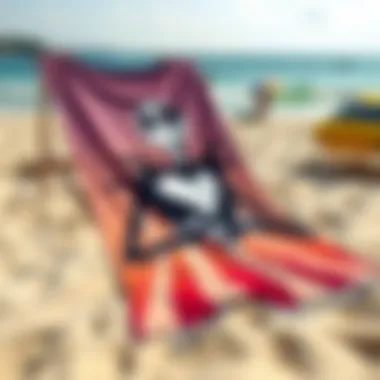 Jack Skellington Beach Towel on the Beach A vibrant Jack Skellington beach towel spread on sandy shore