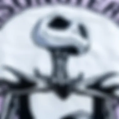 Detailed Design of Jack Skellington Towel Close-up of intricate design elements on Jack Skellington towel