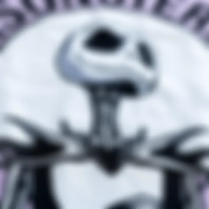 Detailed Design of Jack Skellington Towel Close-up of intricate design elements on Jack Skellington towel