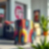 Vibrant 32-Inch Luggage Cover A stylish 32-inch luggage cover displayed in a vibrant setting