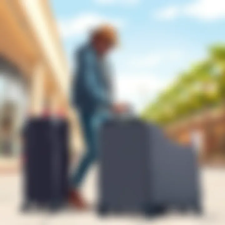 A traveler choosing the perfect luggage cover for their needs