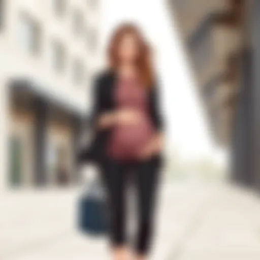 Stylish maternity teacher outfit featuring a blend of comfort and professionalism