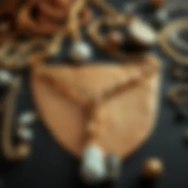 Material Exploration of Chain Thongs Display of various materials used in modern chain thongs