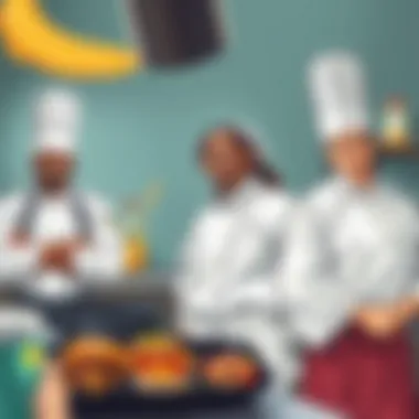 The Fusion of Function and Style in Today's Culinary World Contemporary chefs showcasing modern outfits